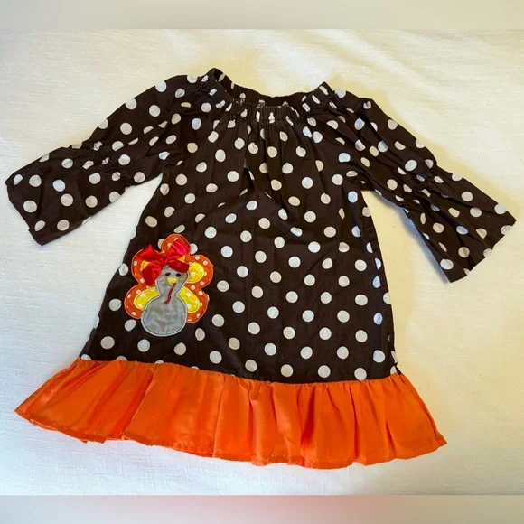 Boutique Label | Thanksgiving Turkey Dress | 3T - Picture 1 of 4